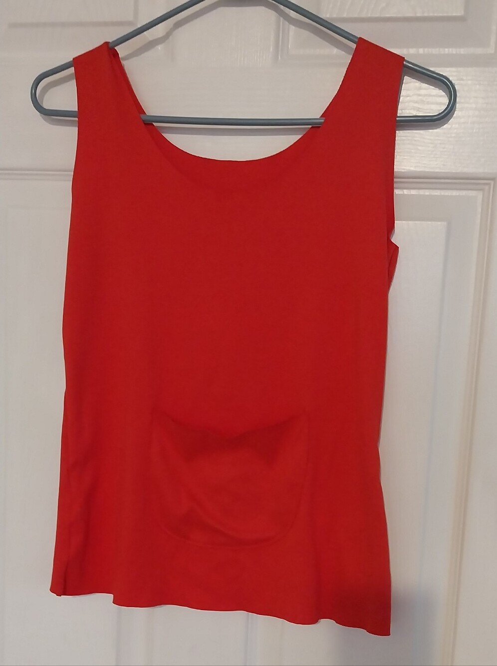 Women’s Red Scoop Neck Camisole With Front And Back Pockets